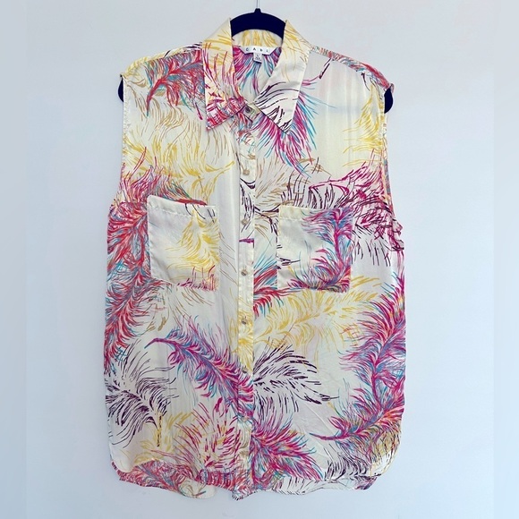 Cabi Tops Style #385 Feather 100% Silk Top Size L - Picture 1 of 5